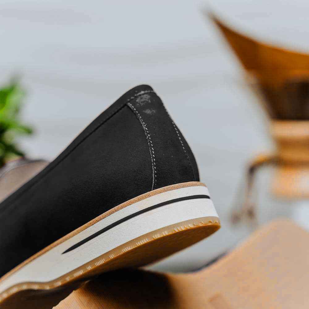 11-020-BLK MEO 3 Sueded Goatskin Penny Loafer, Black Sale Zelli Italia