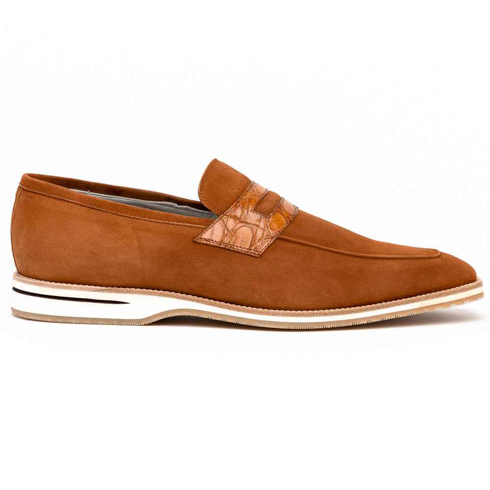 11-020-CGN MEO 3 Sueded Goatskin Penny Loafer, Cognac Shop TEEK ZI
