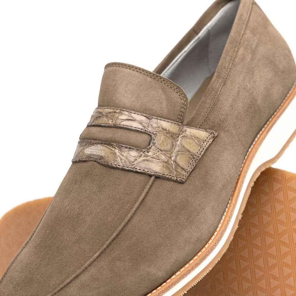 TEEK - 11-020-TPE MEO 3 Sueded Goatskin Penny Loafer, Taupe Shop TEEK ZI