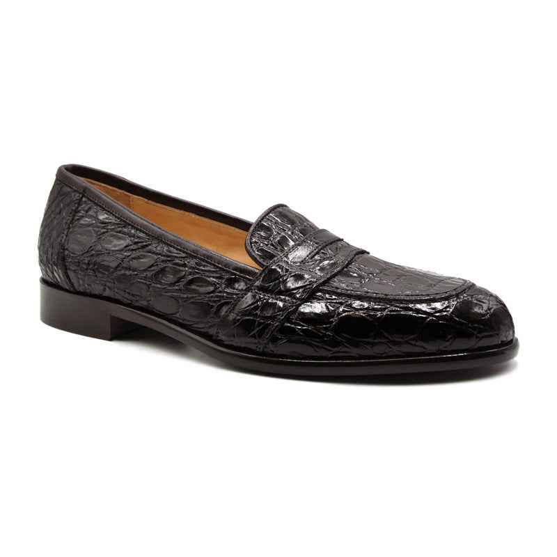 11-119-NIC TUSCANY Crocodile Penny Loafer, Nicotine Shop TEEK ZI Nicotine 8 M