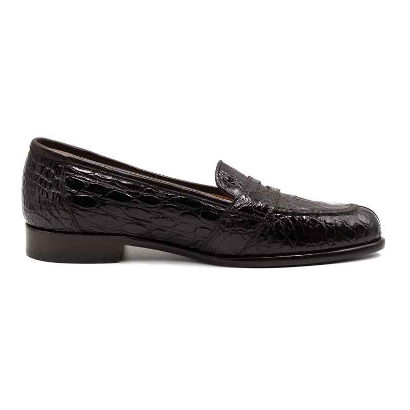 11-119-NIC TUSCANY Crocodile Penny Loafer, Nicotine Shop TEEK ZI