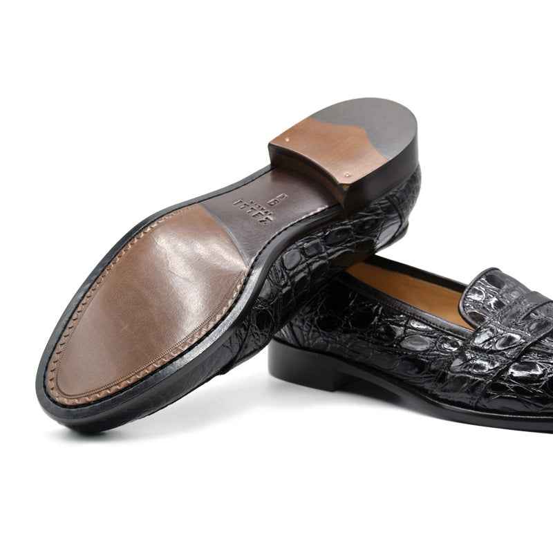 11-119-NIC TUSCANY Crocodile Penny Loafer, Nicotine Shop TEEK ZI