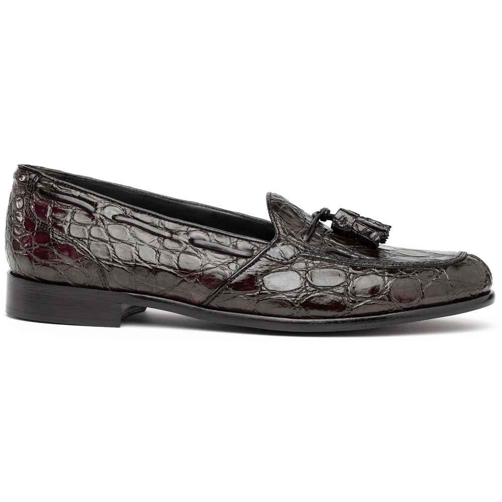 11-582-NIC FRANCO Crocodile Tassel Loafer, Nicotine Sale TEEK ZI