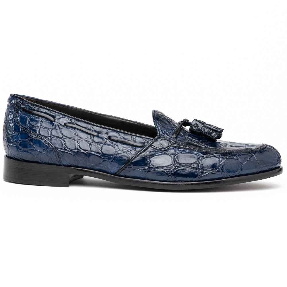 11-582-NVY FRANCO Crocodile Tassel Loafer, Navy Shop TEEK ZI