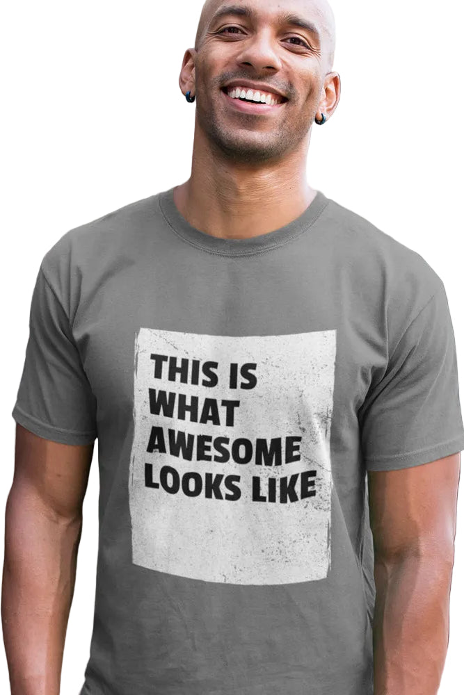 Mens This Is What Awesome Looks Like T-Shirt ND T shirt Onetify Deep Heather XS