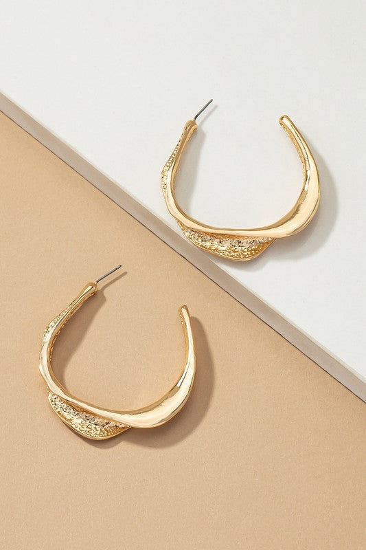 TEEK - Golden Twisted Hoop Earrings JEWELRY TEEK FG   