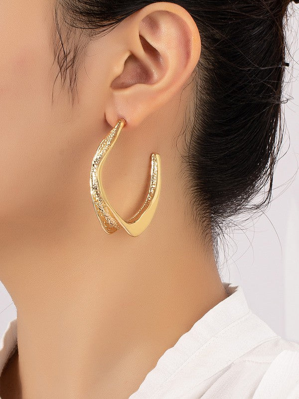 TEEK - Golden Twisted Hoop Earrings JEWELRY TEEK FG   
