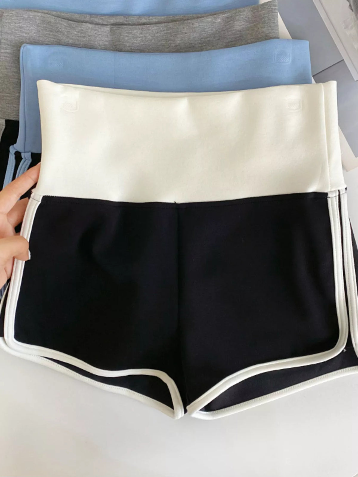 TEEK - High Waist Contrast Trim Shorts SHORTS TEEK Trend
