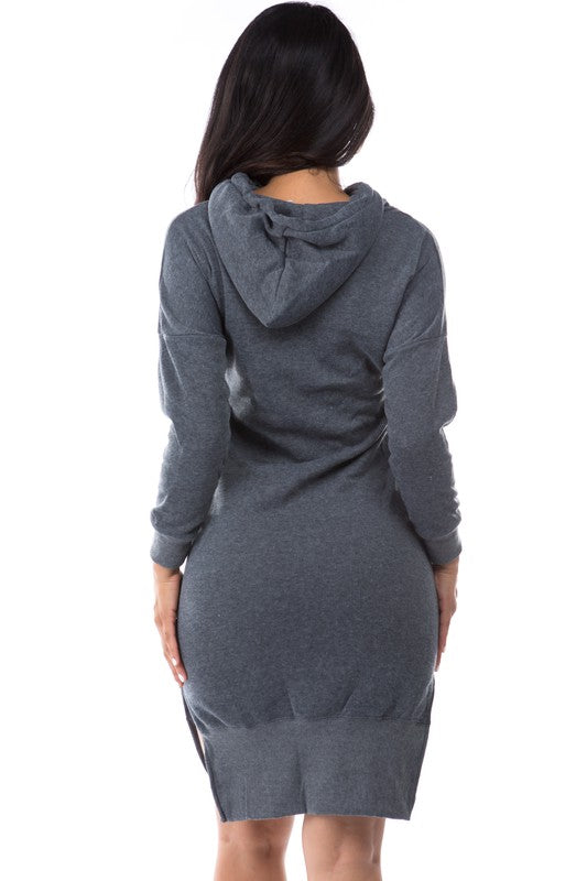 TEEK - CHARCOAL HOODIE DRESS DRESS TEEK FG   