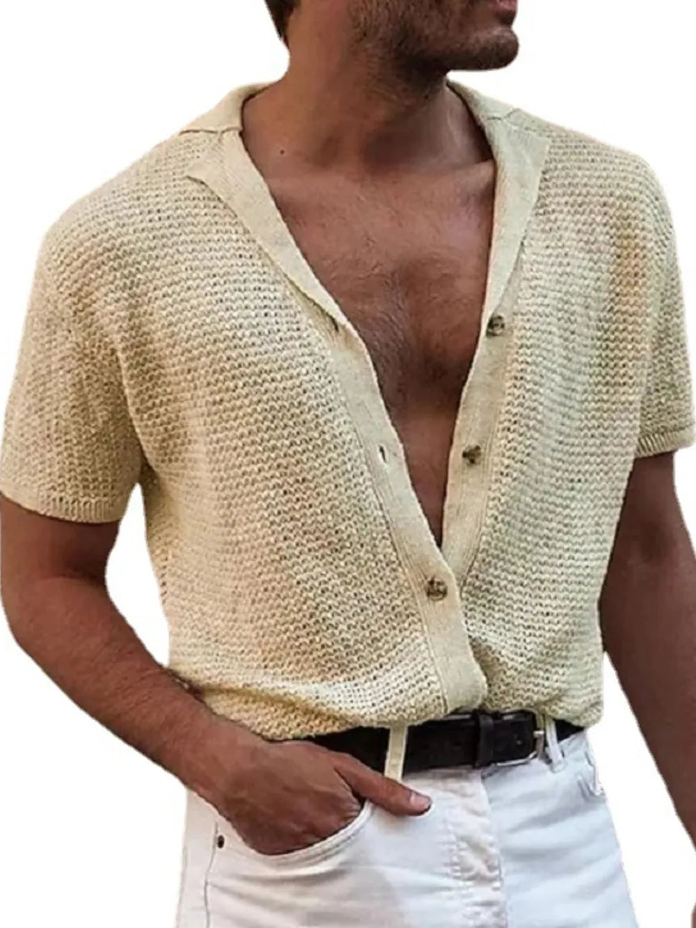 TEEK - Mens Button Down Short Sleeve Shirt TOPS TEEK Trend