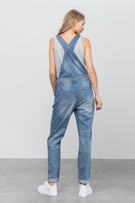 TEEK - MED WASH HEAVY BODY PREMIUM DESTROY OVERALLS OVERALLS TEEK FG   