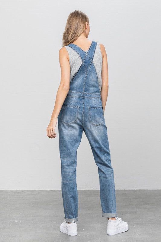 TEEK - MED WASH HEAVY BODY PREMIUM DESTROY OVERALLS OVERALLS TEEK FG   