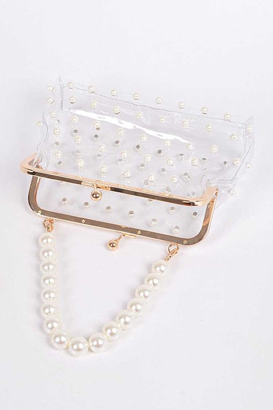 TEEK - Studded Ivory Pearl Clear Iconic Purse Clutch BAG TEEK FG   