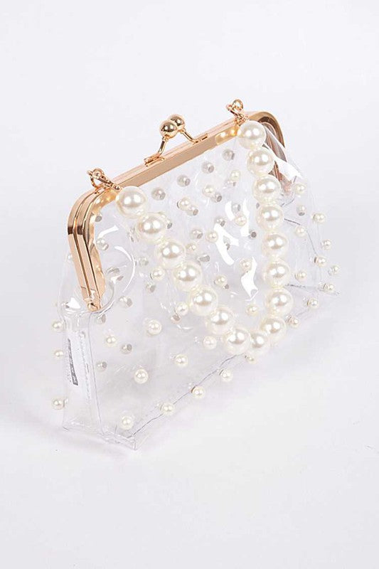 TEEK - Studded Ivory Pearl Clear Iconic Purse Clutch BAG TEEK FG   