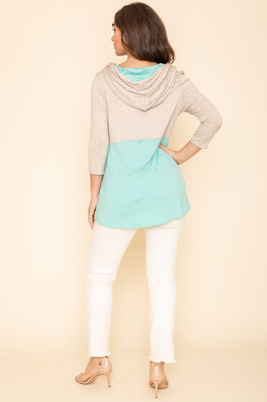 TEEK - Two Tone Color Block Hoodie TOPS TEEK FG   