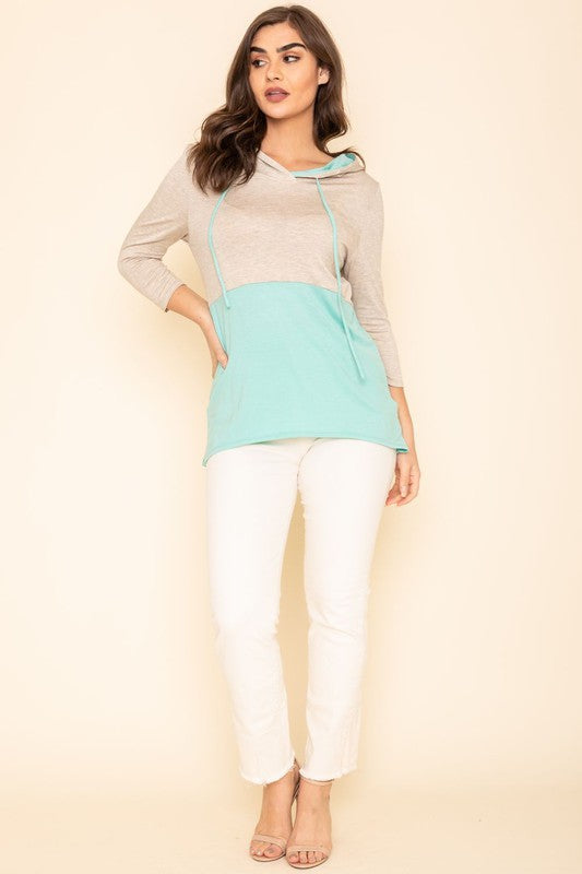 TEEK - Two Tone Color Block Hoodie TOPS TEEK FG   