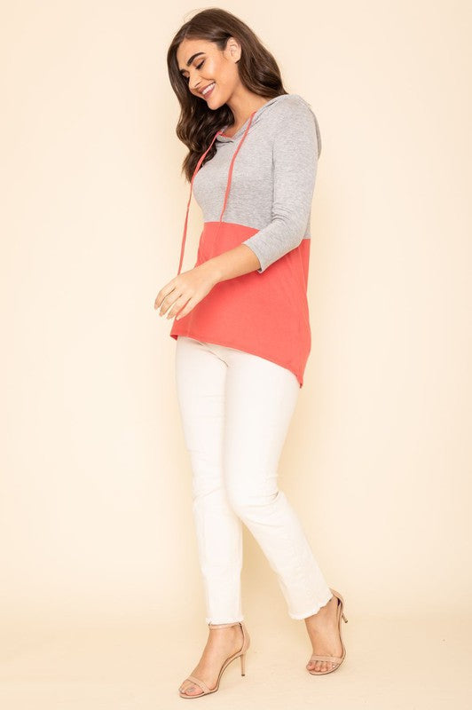 TEEK - Two Tone Color Block Hoodie TOPS TEEK FG   