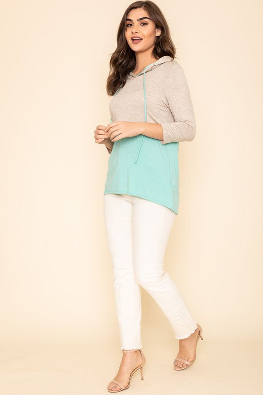 TEEK - Two Tone Color Block Hoodie TOPS TEEK FG   