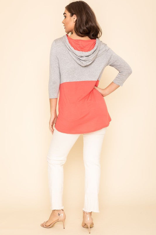 TEEK - Two Tone Color Block Hoodie TOPS TEEK FG   