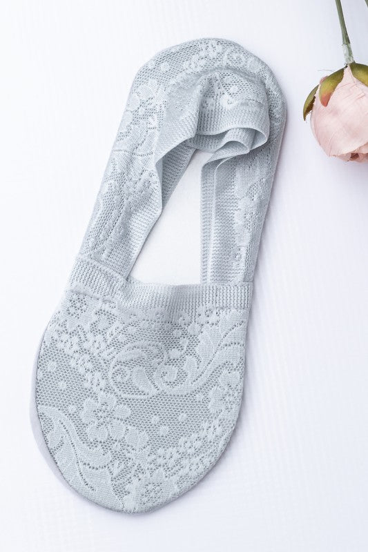 TEEK - No-Slip Floral Lace Socks SOCKS TEEK FG Gray  