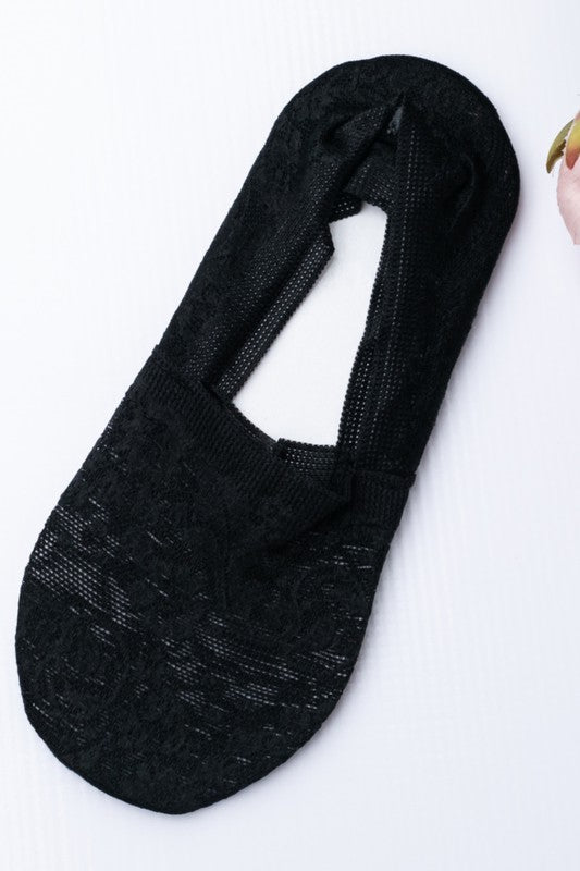 TEEK - No-Slip Floral Lace Socks SOCKS TEEK FG Black  