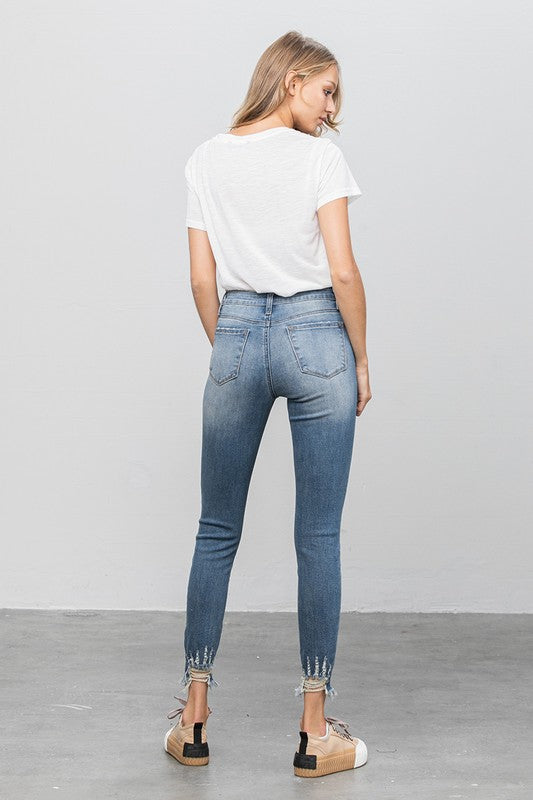 TEEK - Medium Distressed Raw Hem Skinny Jeans JEANS TEEK FG   