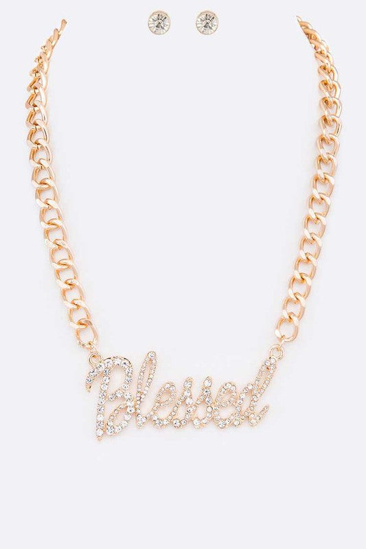 TEEK - BLESSED Crystal Necklace Set Set TEEK FG Gold  