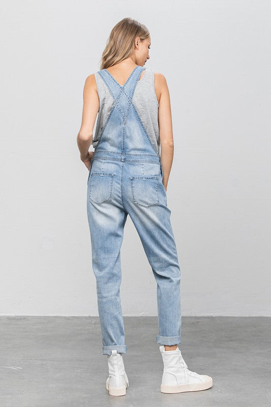 TEEK - LIGHT WASH HEAVY BODY PREMIUM DESTROY OVERALLS OVERALLS TEEK FG   