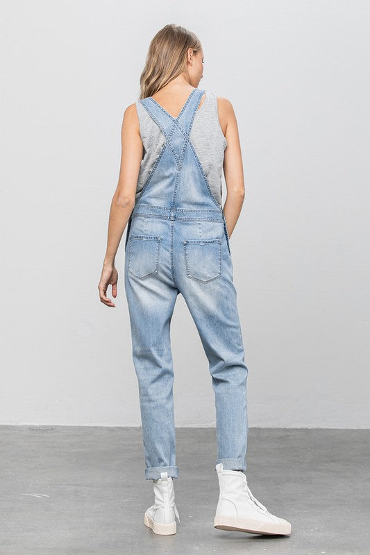 TEEK - LIGHT WASH HEAVY BODY PREMIUM DESTROY OVERALLS OVERALLS TEEK FG   