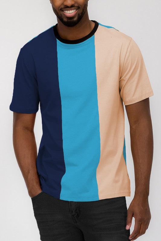 TEEK - Mens Color Block T Shirt TOPS TEEK FG NAVY S 