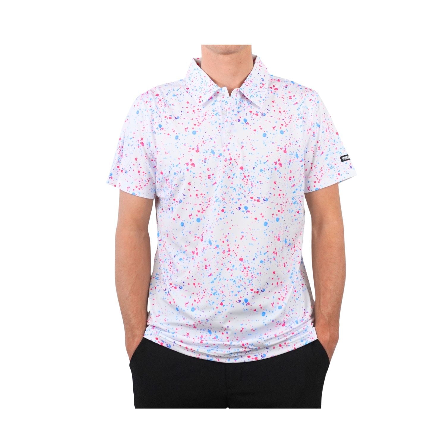 TEEK - Paint Splatter Polo White TOPS TEEK SIG