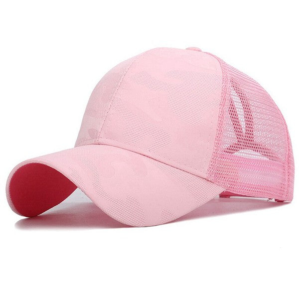 TEEK - Camo Messy Bun Ponytail Hat HAT TEEK FG Pink  