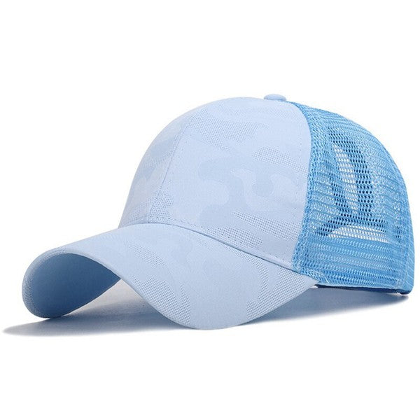 TEEK - Camo Messy Bun Ponytail Hat HAT TEEK FG Blue  