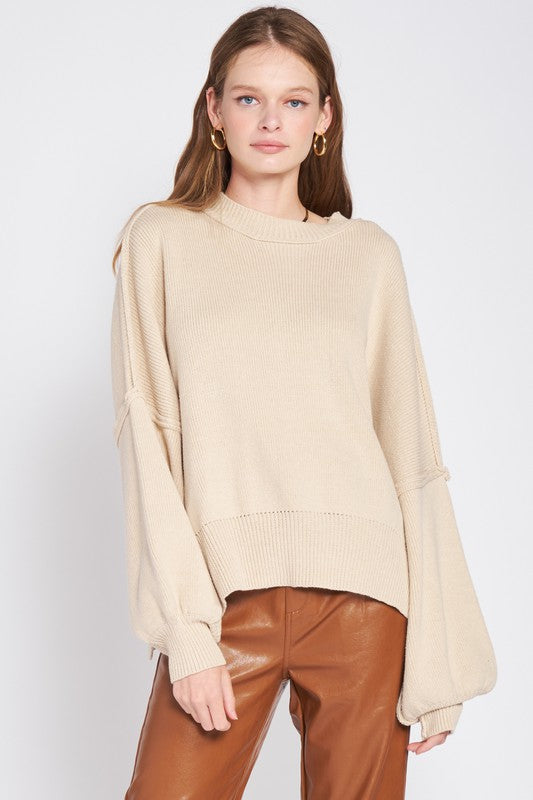 TEEK - OVER FITTED LONG SLEEVE SWEATER TOP TOPS TEEK FG ECRU S