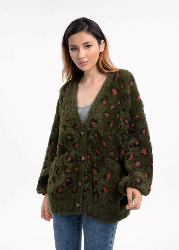 TEEK - Olive Animal Print Sweater SWEATER TEEK FG S