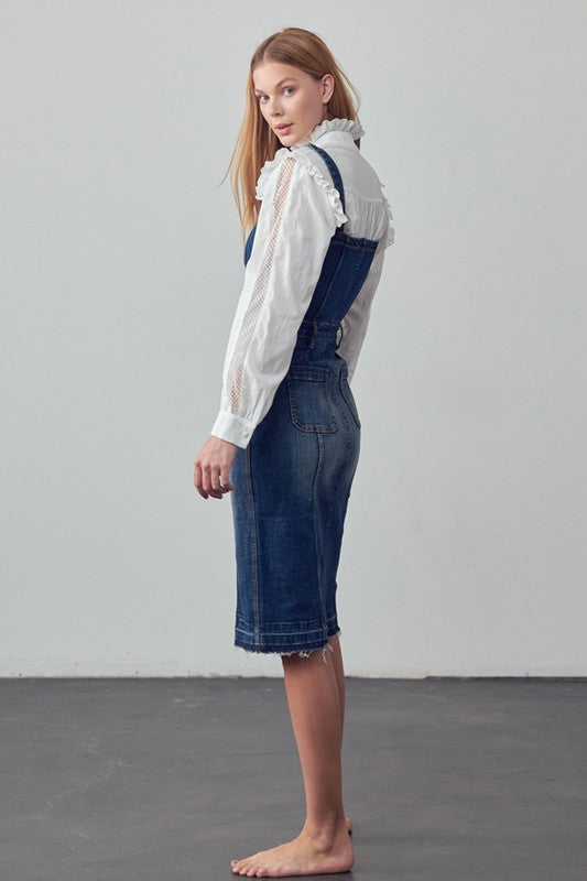 TEEK - SUSPENDERS DARK DENIM SKIRT OVERALLS OVERALLS TEEK FG   