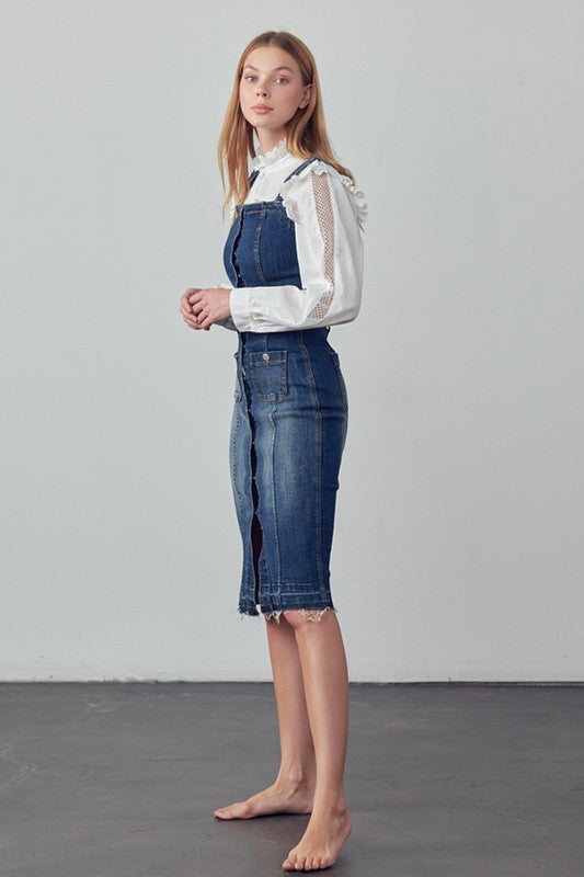 TEEK - SUSPENDERS DARK DENIM SKIRT OVERALLS OVERALLS TEEK FG   