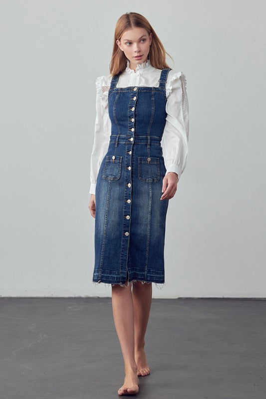 TEEK - SUSPENDERS DARK DENIM SKIRT OVERALLS OVERALLS TEEK FG   