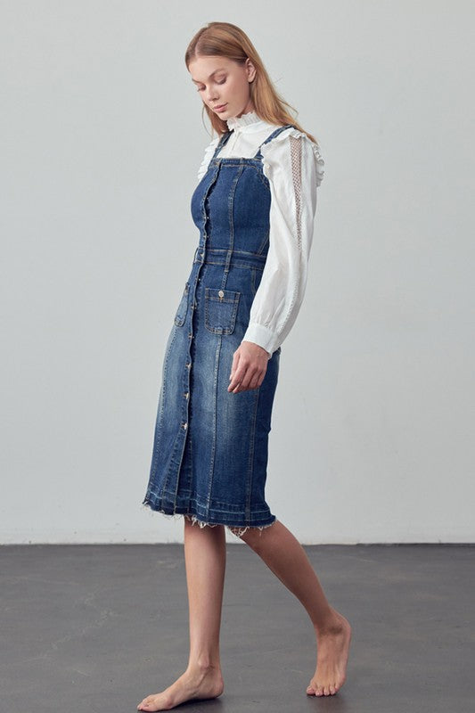 TEEK - SUSPENDERS DARK DENIM SKIRT OVERALLS OVERALLS TEEK FG   