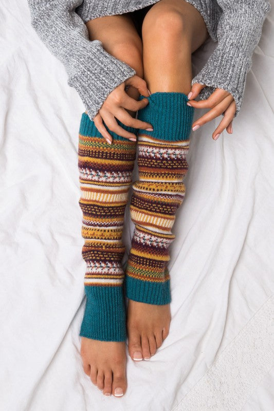 TEEK - Short Fairisle Leg Warmer SOCKS TEEK FG Teal One Size