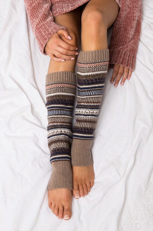 TEEK - Short Fairisle Leg Warmer SOCKS TEEK FG Taupe One Size