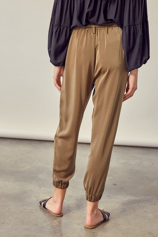 TEEK - Dried Herb Satin Pants with Belt PANTS TEEK FG   