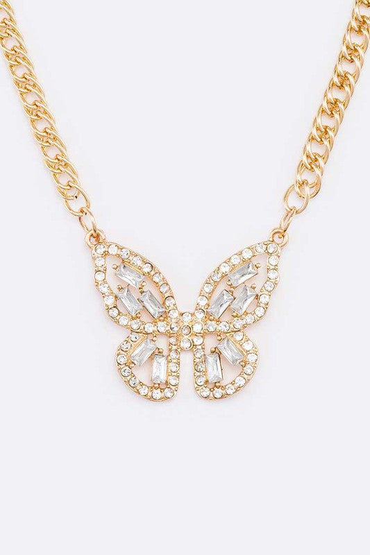 TEEK - Crystal Butterfly Link Necklace JEWELRY TEEK FG   