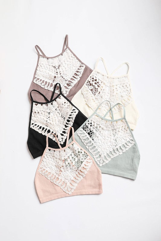 TEEK - Crochet Lace High Neck Bralette TOPS TEEK FG   