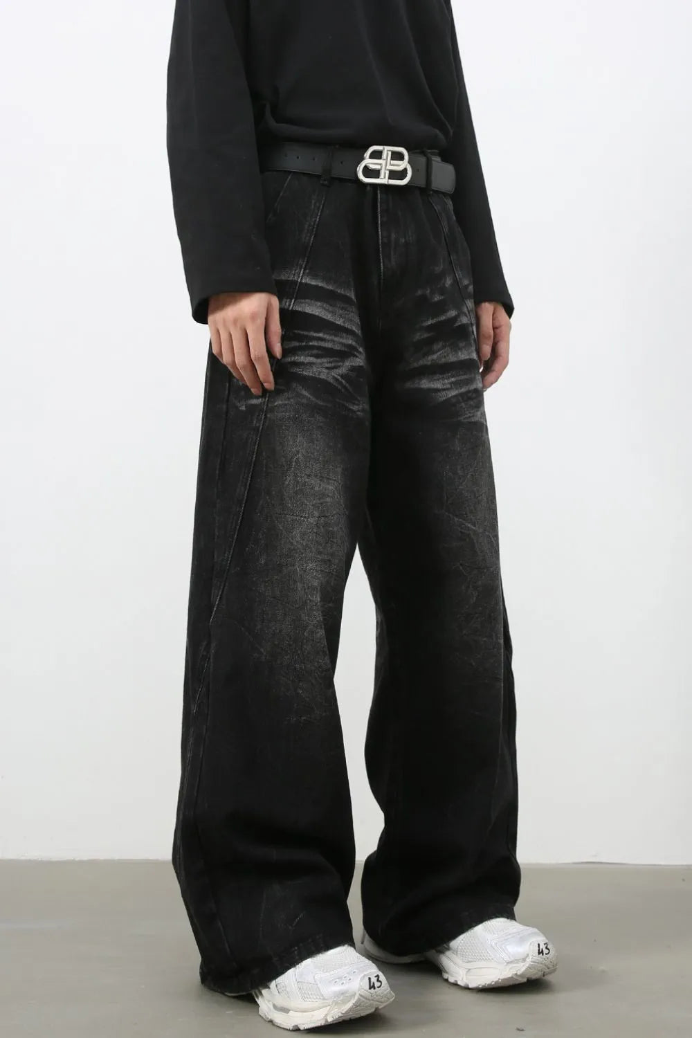 TEEK - Mens Dark Wide Leg Pocketed Jeans JEANS TEEK Trend