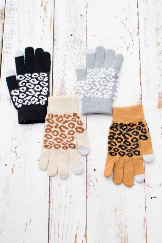 TEEK - Leopard Stretch Touch Gloves GLOVES TEEK FG