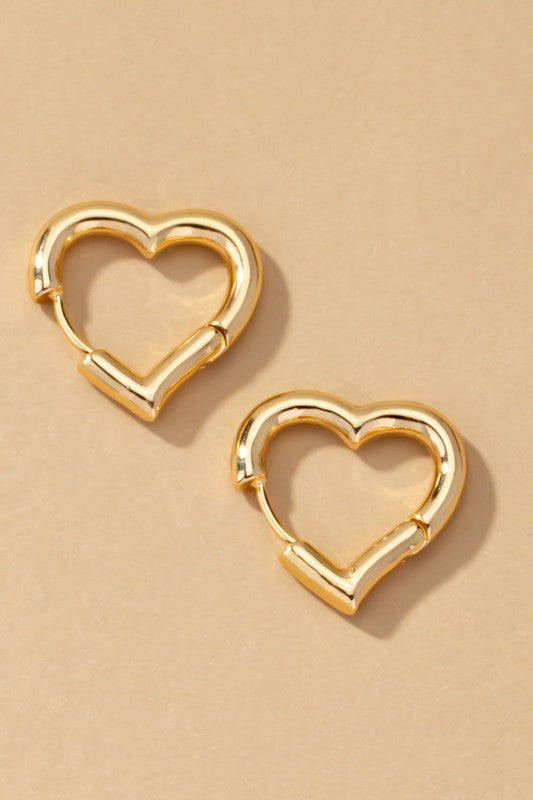 TEEK - Heart Hinged Hugging Hoop Earrings JEWELRY TEEK FG Gold  