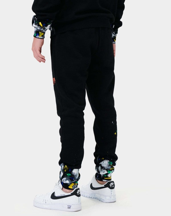 TEEK - Black Hand Paint jogger PANTS TEEK FG   