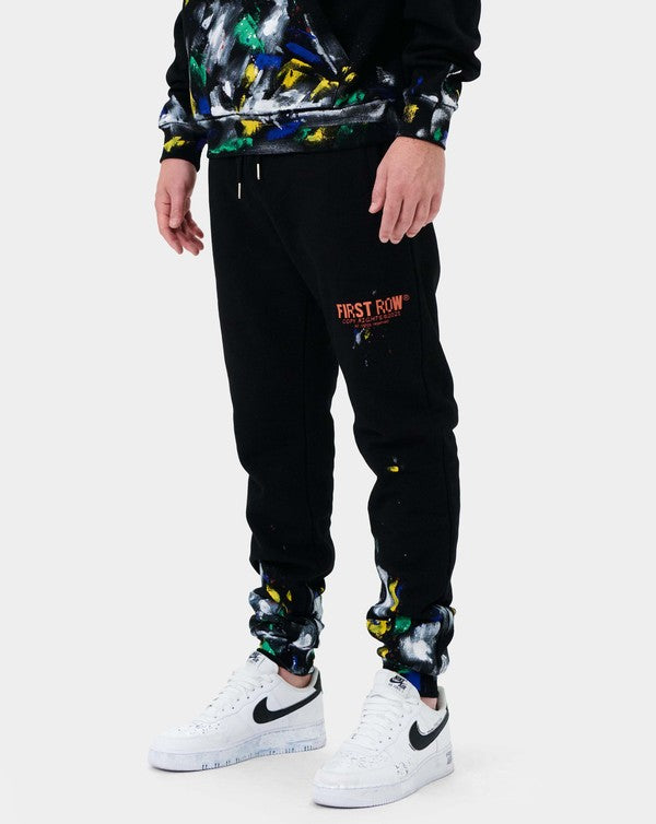 TEEK - Black Hand Paint jogger PANTS TEEK FG   