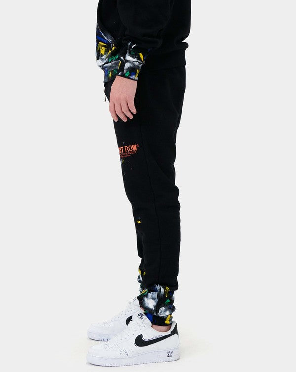 TEEK - Black Hand Paint jogger PANTS TEEK FG   